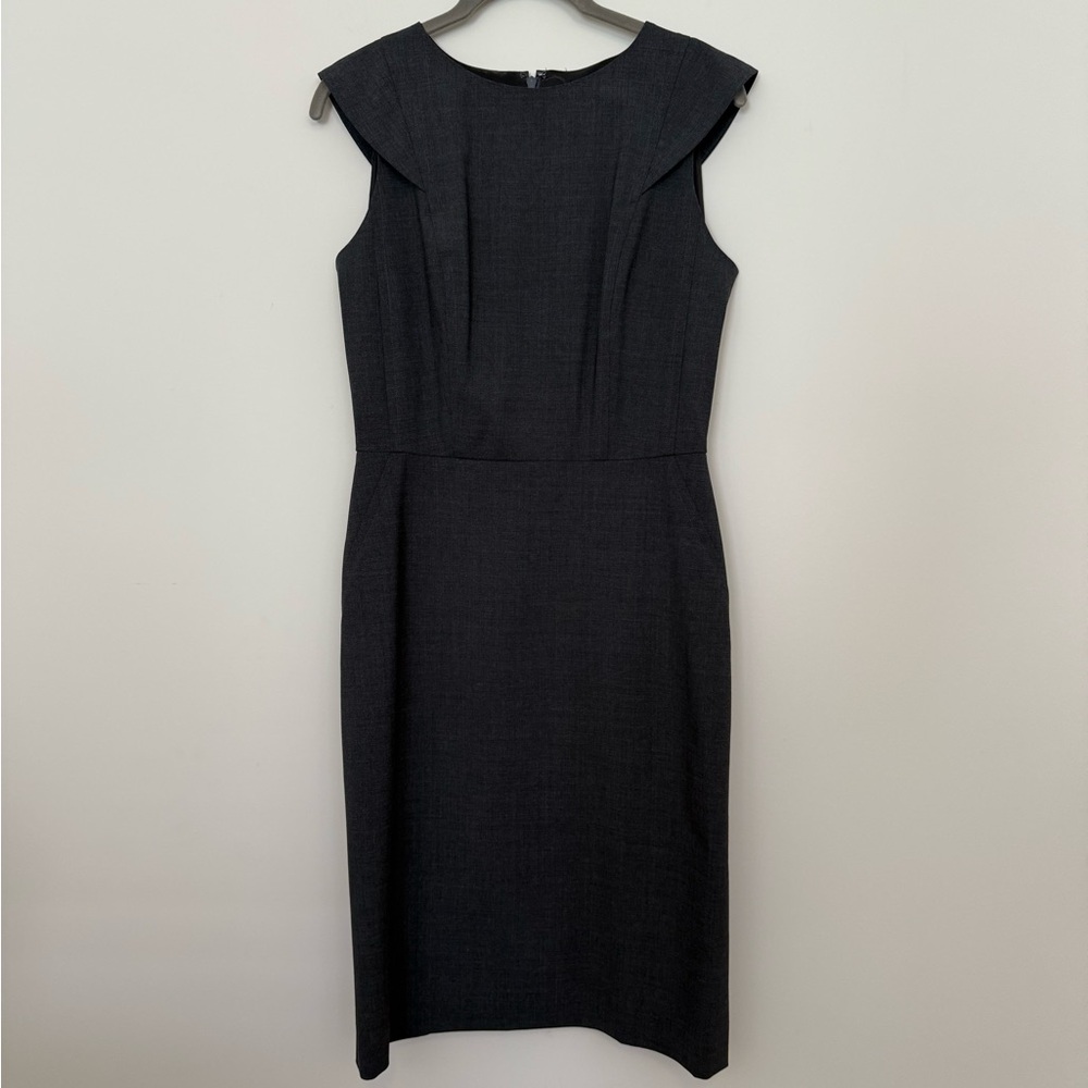 New J. Crew Charcoal - Heather Coal Madame President Dress Cap Sleeve Pockets